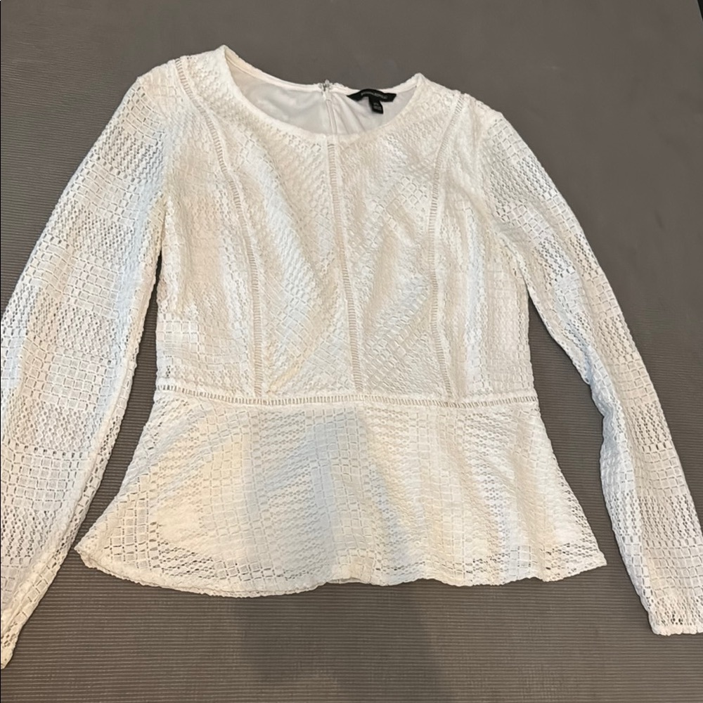 Elegant White Lace Women's Top